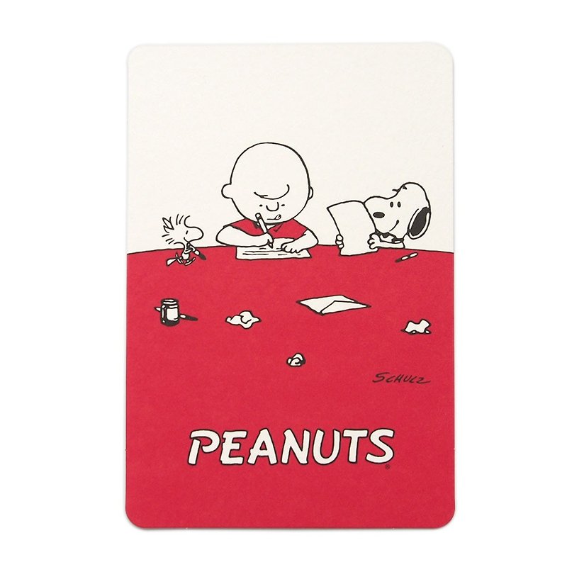 Snoopy日本明信片(加厚版) 一起写信【Hallmark-Peanuts多用途】 - 卡片/明信片 - 纸 红色