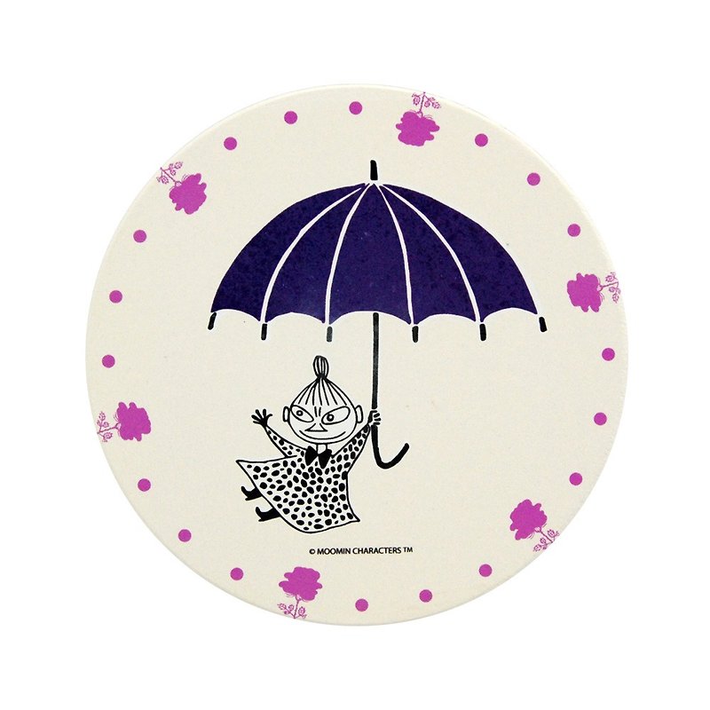 Moomin噜噜米授权-吸水杯垫-【小紫伞】 (圆/方) - 杯垫 - 陶 紫色