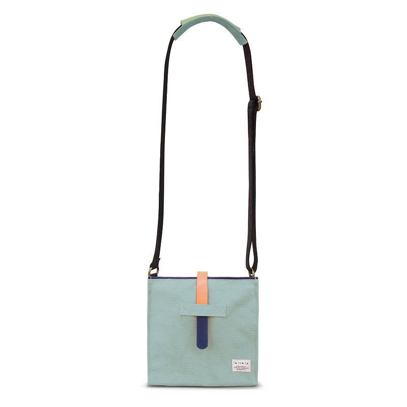 Jam bag mint sling bag - 侧背包/斜挎包 - 棉．麻 蓝色