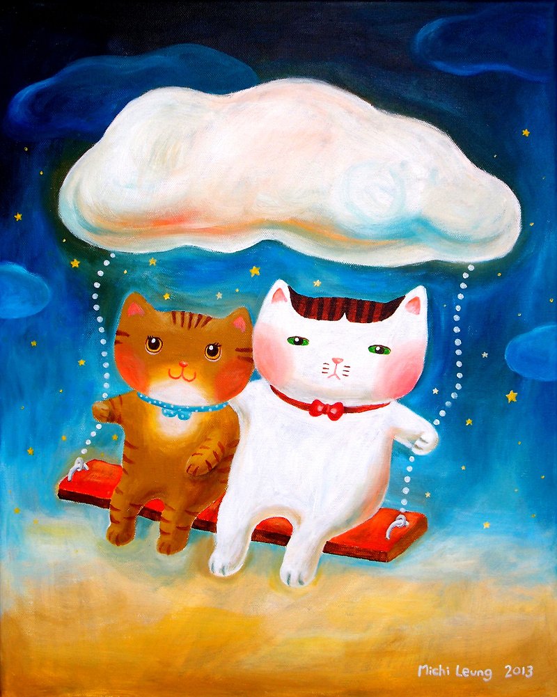 【Cattitude】 猫猫 油画 画作 订购－浪漫爱情系列－L16 - 海报/装饰画/版画 - 防水材质 多色