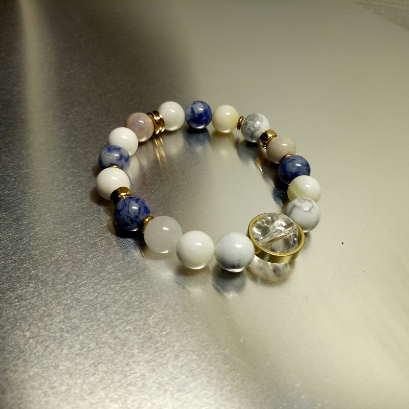  青花 / 手工原石手链 Natural stone bracelet - 金工/饰品 - 其他材质 