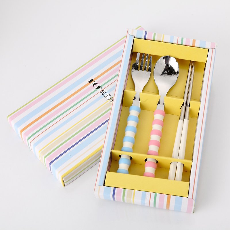 台湾第一筷。手手儿童餐具组。配筷组 - 餐刀/叉/匙组合 - 不锈钢 多色