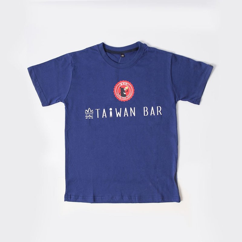 台湾吧｜经典Logo T桖｜黑啤cheers 蓝 - 中性连帽卫衣/T 恤 - 棉．麻 蓝色