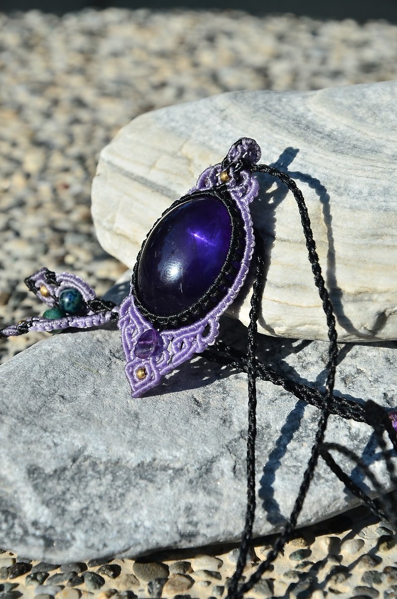 紫晶手制花边编织项链 - 手链/手环 - 宝石 紫色