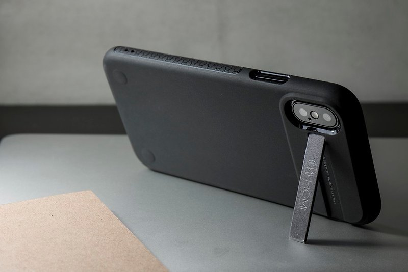 The Armour 防摔金属支架手机壳for iPhone X/Xs - 手机壳/手机套 - 塑料 黑色