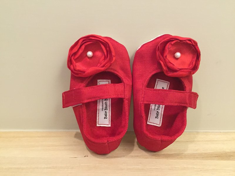 美国进口手工时尚学步鞋(红花款) - 女款休闲鞋 - 棉．麻 