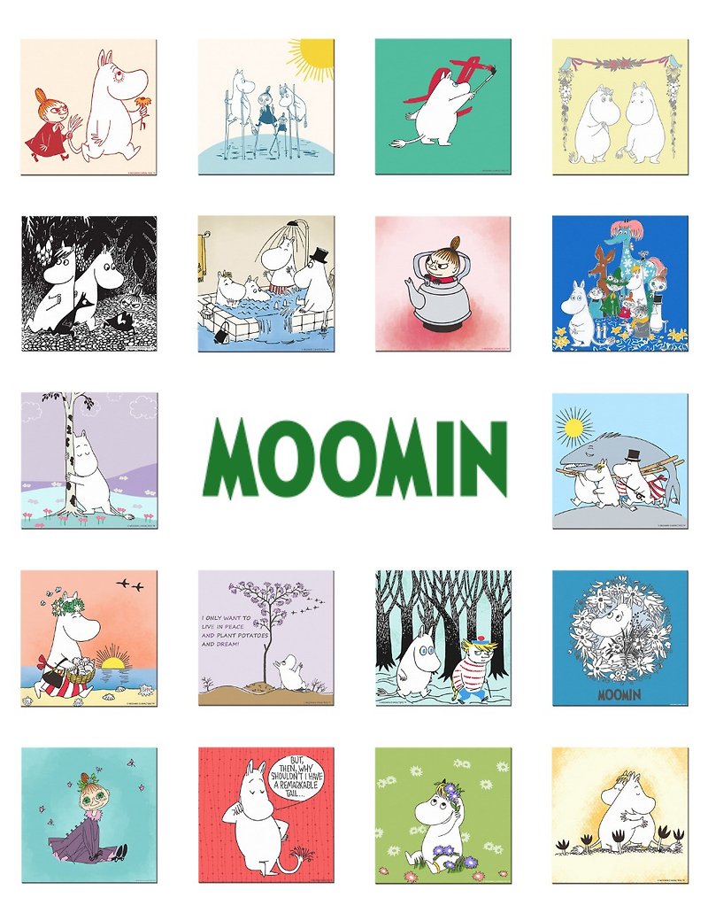 Moomin授权-无框画 50*50cm ( 多款可选) - 墙贴/壁贴 - 棉．麻 蓝色