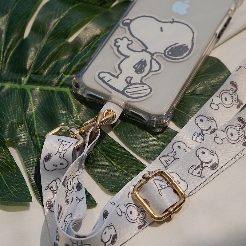 Snoopy 史努比 多功能手机夹片挂绳组 手机挂绳夹片 - 背影灰 - 手机配件 - 其他材质 银色