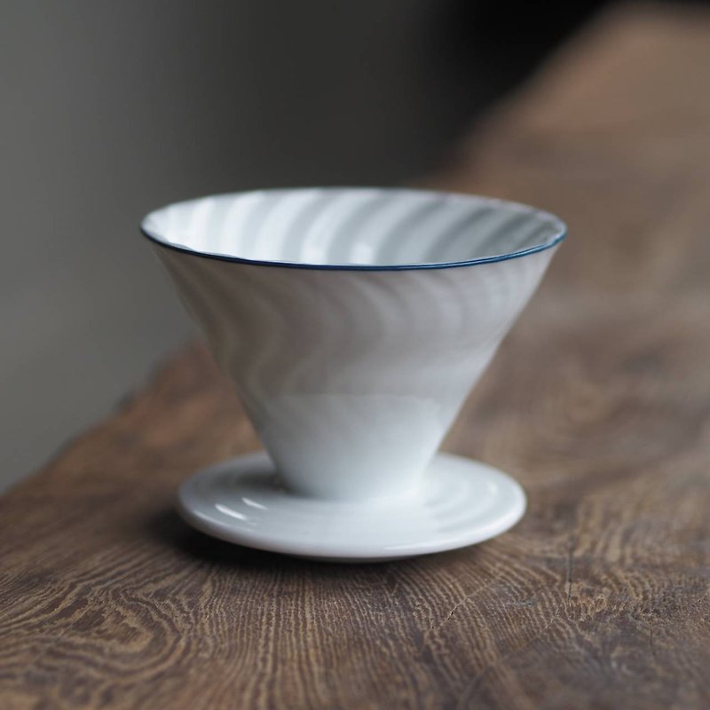 鹦鹉螺缓流速沈浸滤杯 【一青釉】 (1-4杯) - 咖啡壶/周边 - 瓷 白色