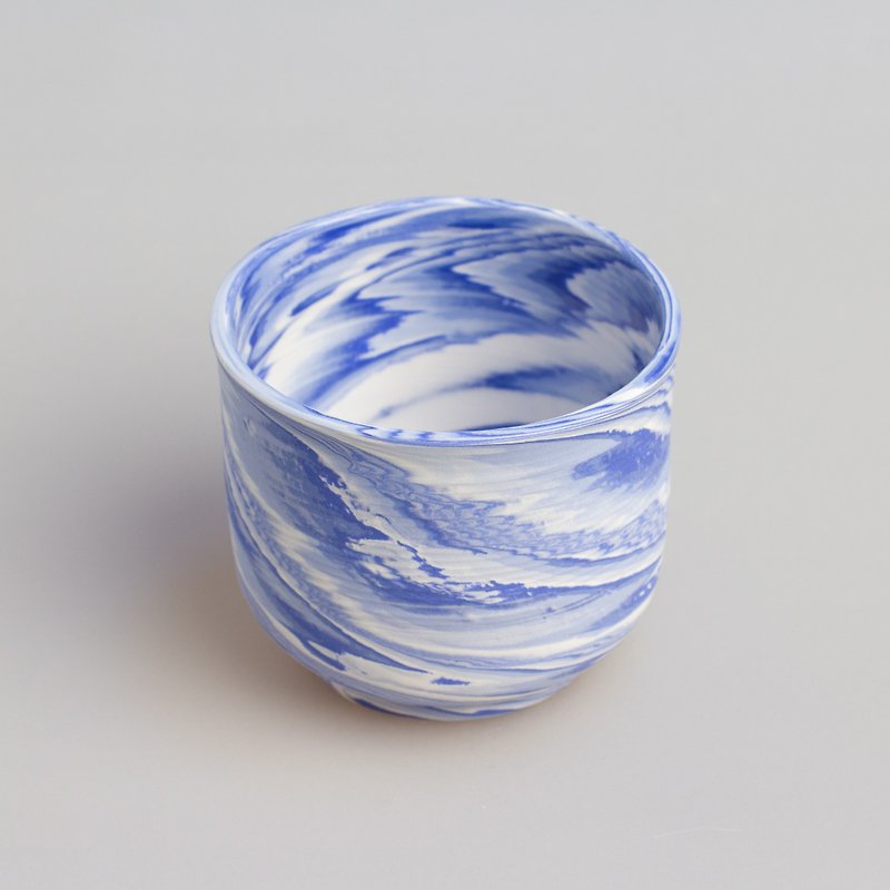 Porcelain handmade cup, nerikomi pottery, exquisite japanese style ornament - 杯子 - 其他材质 蓝色