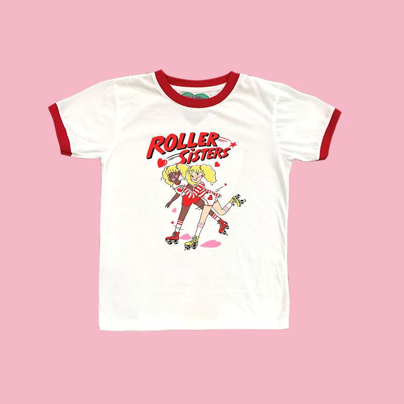 Roller twins T-shirt - 女装 T 恤 - 其他材质 红色