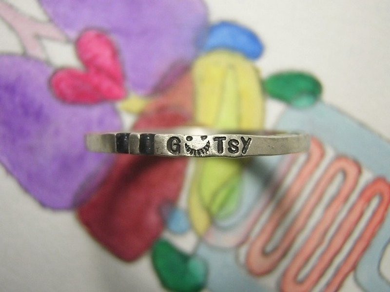 GuTsy ( mille-feuille ) ( engraved stamped message sterling silver jewelry ring  内脏 骨气 勇气 斗志 胆量 毅力 刻印 雕刻 銀 戒指 指环 ) - 戒指 - 其他金属 