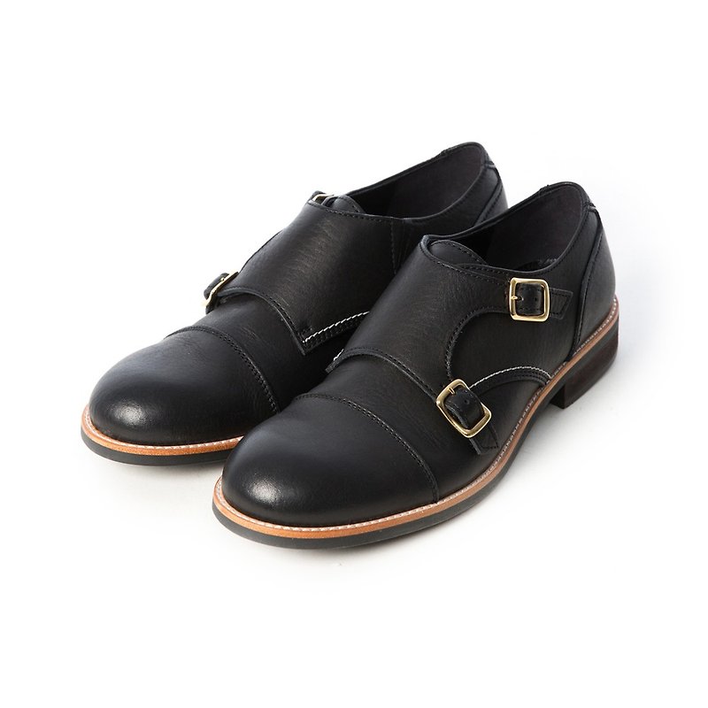 ARGIS 日本横式孟克皮鞋 #51112绅士黑 -日本手工制 - 男款皮鞋 - 真皮 黑色