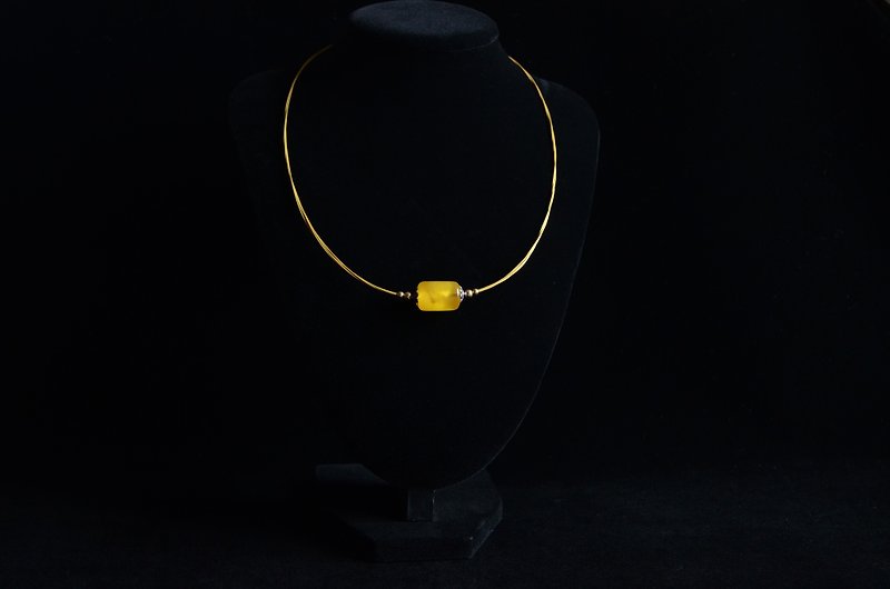 【Amber 转运珠】锁骨项圈 - 项链 - 宝石 黄色