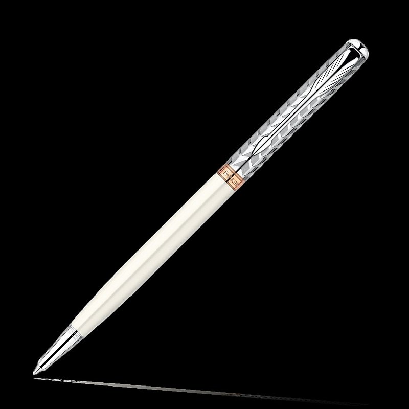 Parker 派克商籁高尚羽绒白夹原子笔 - 圆珠笔/中性笔 - 其他金属 白色