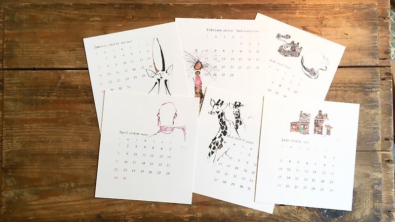 Desk Calendar 2018（紙のみ） - 年历/台历 - 纸 白色