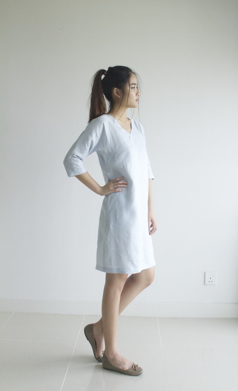 linen dress / linen clothing / linen for women / short dress E 41 D - 洋装/连衣裙 - 亚麻 