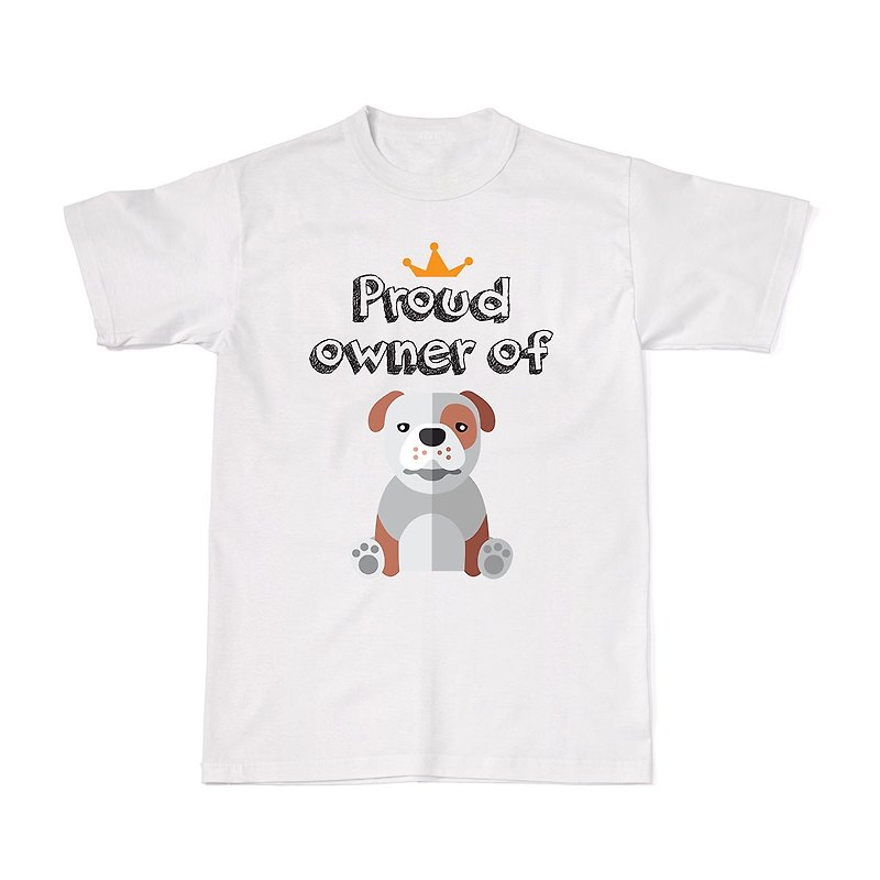 Proud Dog Owners Tees - Bulldog - 女装 T 恤 - 棉．麻 白色