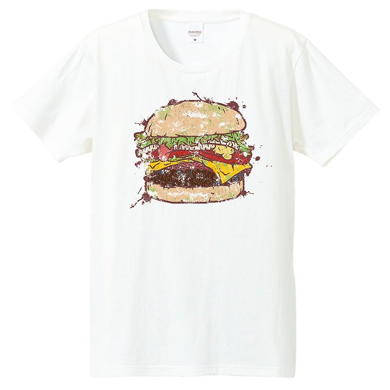 T-shirt / Damage Burger - 男装上衣/T 恤 - 棉．麻 白色