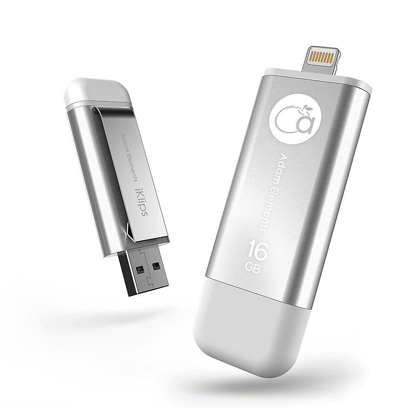 【福利品】iKlips 16GB 苹果iOS USB3.1双向随身碟 银 - U盘 - 其他金属 银色