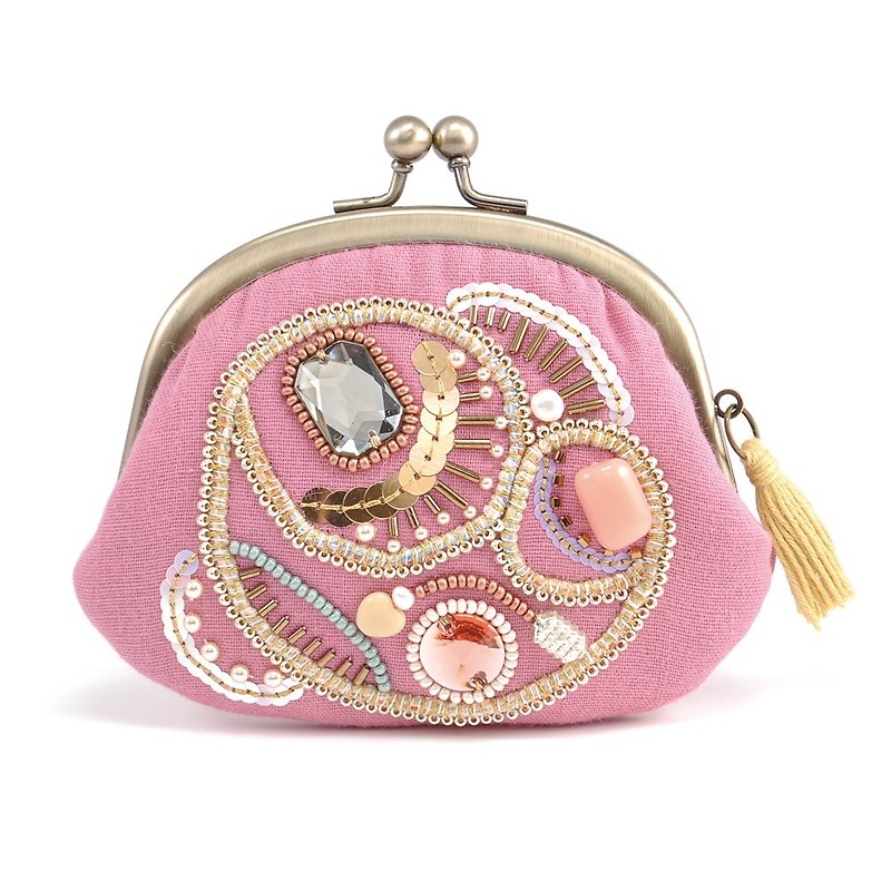 A wide opening tiny purse, coin purse, pill case, gorgeous pink pouch, No,11 - 化妆包/杂物包 - 塑料 粉红色