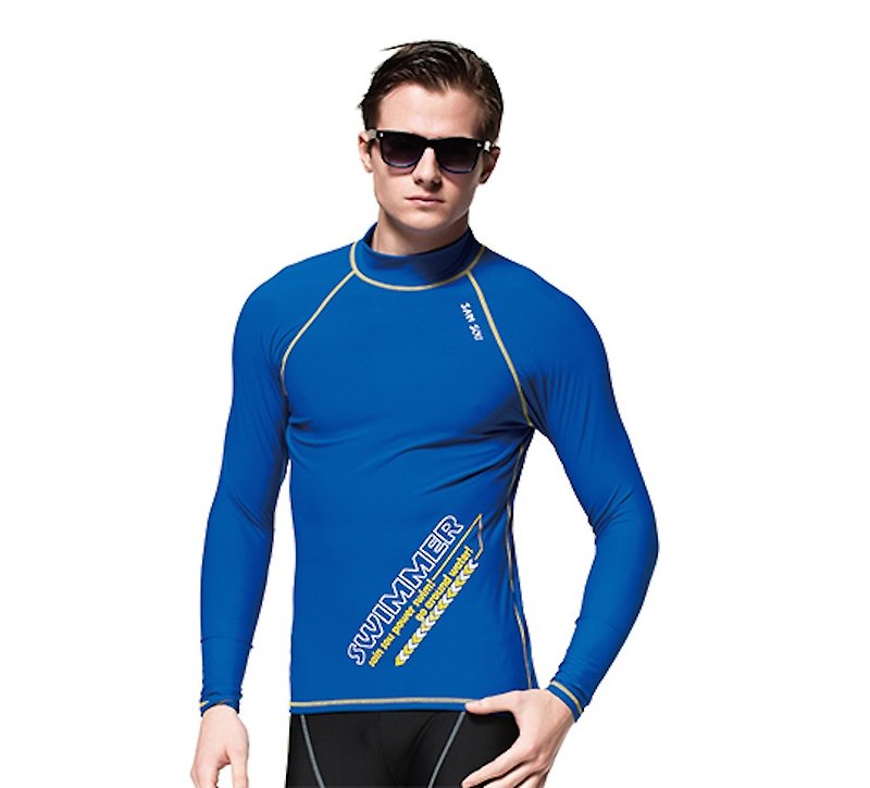 MIT 抗UV防水母螫咬 半身水母衣 - 男装运动衣 - 尼龙 蓝色