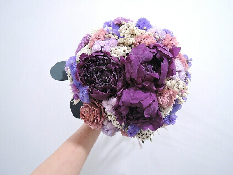 【花开富贵】干燥新娘捧花 - 植栽/盆栽 - 植物．花 紫色