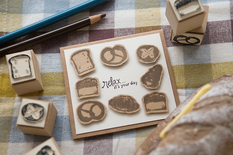 OURS DIY 印章组 - 面包工场 by Hank 汉克 - 印章/印台 - 木头 多色