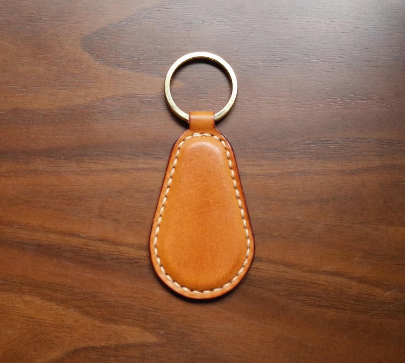 悠游卡晶片吊饰－钥匙圈B款－浅咖啡色 - 钥匙链/钥匙包 - 真皮 橘色