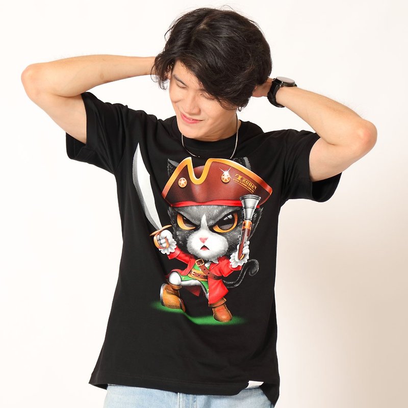 Cat Pirate / 海盗猫 - 男装上衣/T 恤 - 棉．麻 
