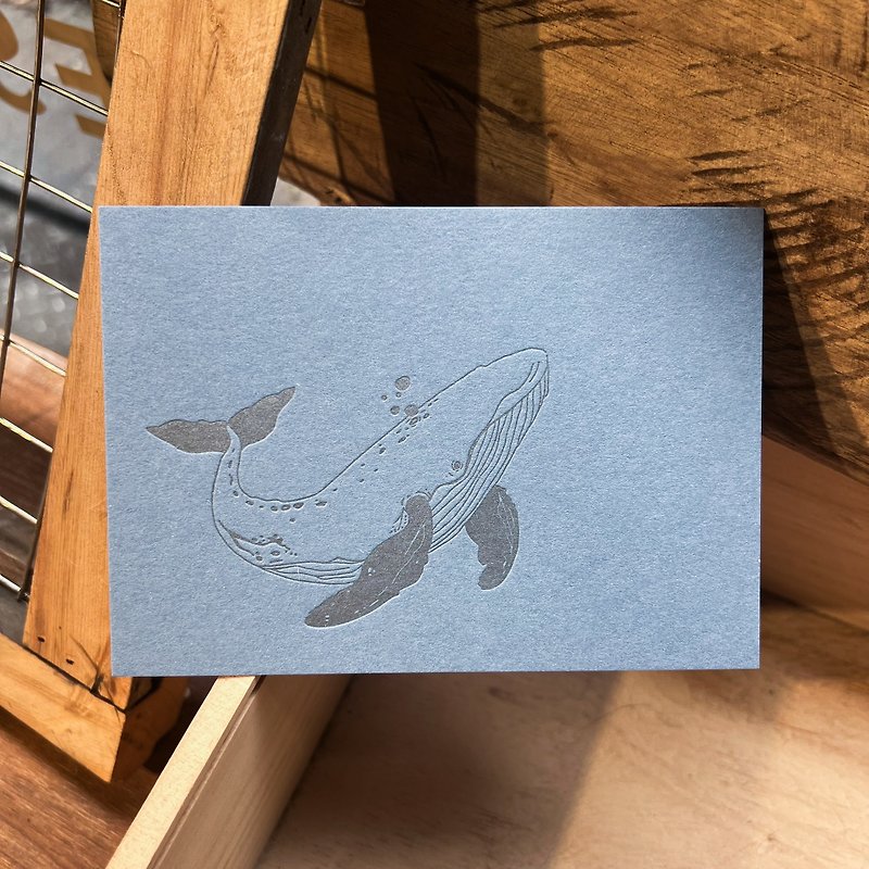 印印time 凸版明信片 在蓝海中的鲸鱼 - 卡片/明信片 - 纸 