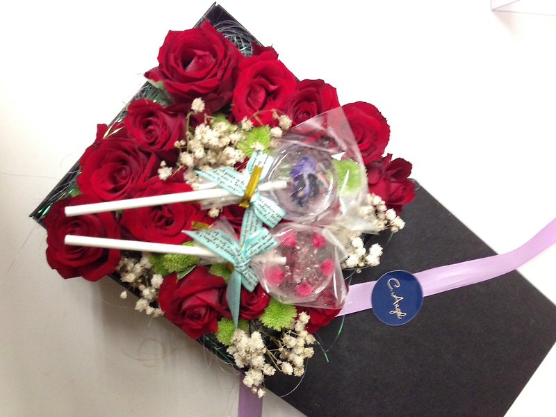 【玫瑰花盒】❥求婚礼盒❥生日礼物 - 零食/点心 - 新鲜食材 红色