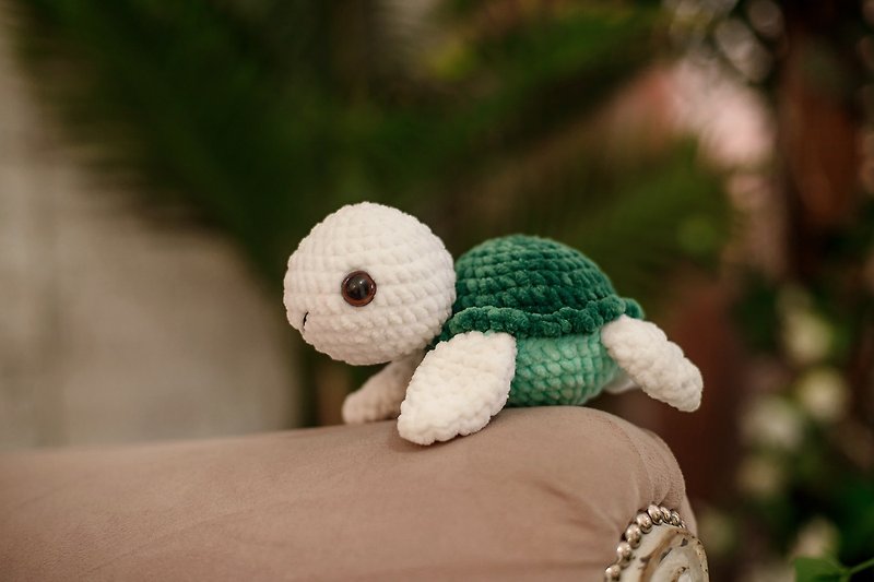 Crochet sea turtle, turtle plush, crochet turtle plush, kawaii turtle - 玩具/玩偶 - 其他材质 绿色