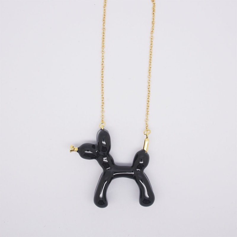 Balloon Dog Necklace Black - 其他 - 其他金属 黑色