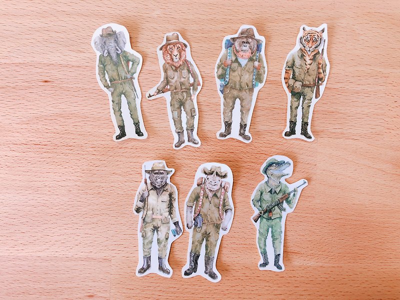 森林保卫队  贴纸 动物贴纸 (7入) - 贴纸 - 纸 多色