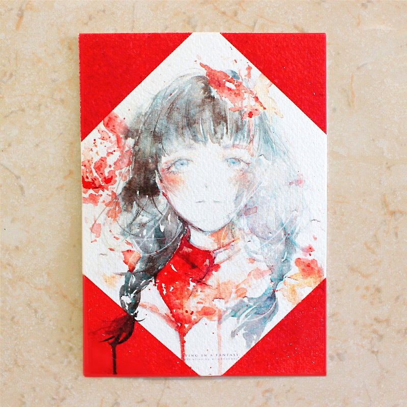 Alice Hobbey 新年系列  双面水彩插画明信片 Postcard - 卡片/明信片 - 纸 多色