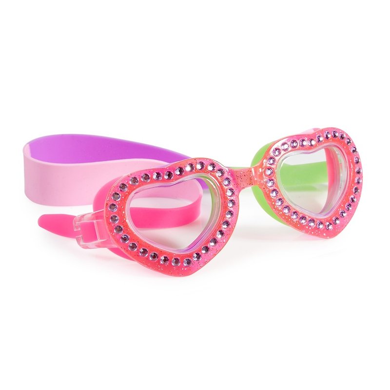美国Bling2o 儿童造型泳镜 经典爱心系列-热情粉红 - 泳衣/游泳用品 - 塑料 粉红色