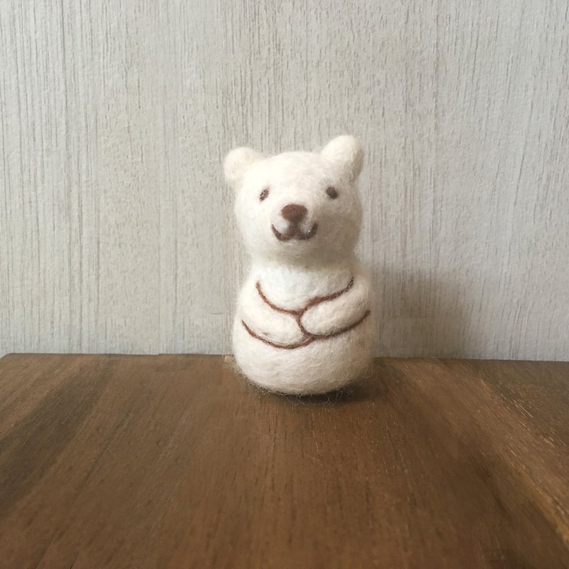 Matryoshka felt doll - polar bear - 玩偶/公仔 - 羊毛 白色
