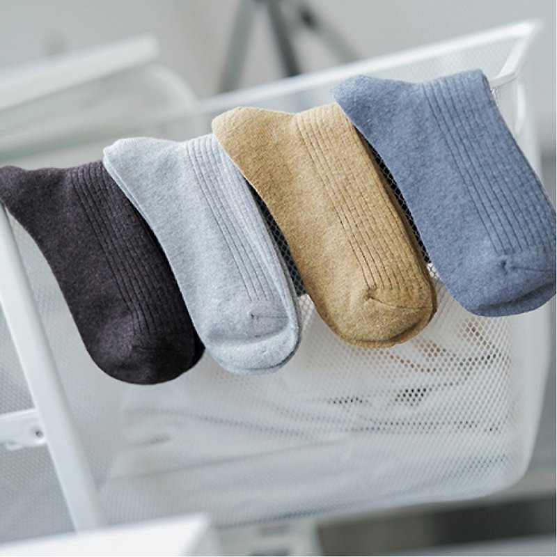 六色 溫暖純色羊毛混紡中筒襪子 羊毛襪 冬天裏的一坨暖腳好物 - 袜子 - 羊毛 黄色
