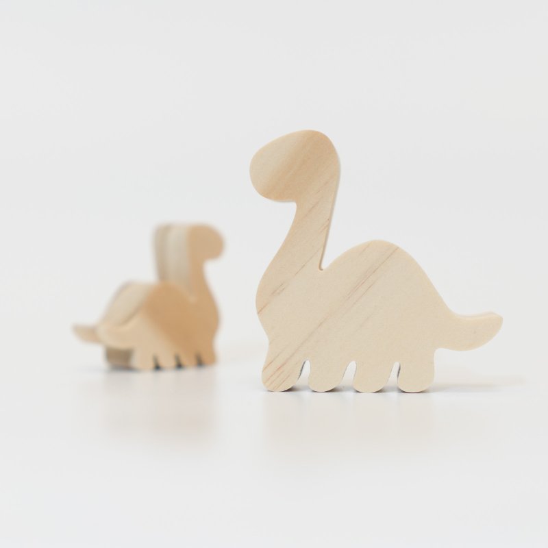 wagaZOO厚切造型积木 恐龙系列－雷龙 - 摆饰 - 木头 卡其色