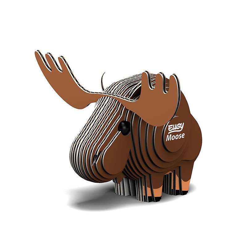 EUGY  3D纸板拼图-大角麋鹿  动物 立体拼图  DIY 可爱 礼物 - 玩偶/公仔 - 纸 