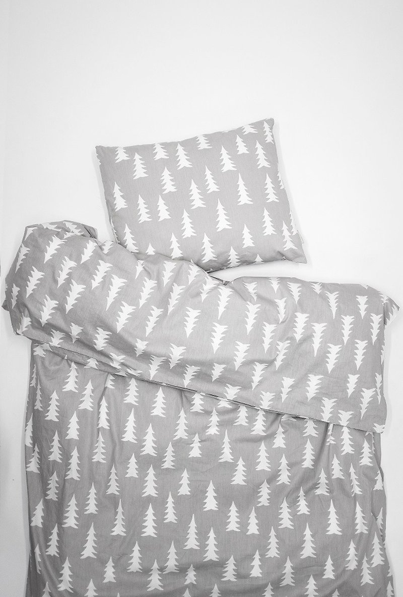 有机棉被套枕套两件组- GRAN BED SET, NEW GREY - 寝具 - 棉．麻 灰色