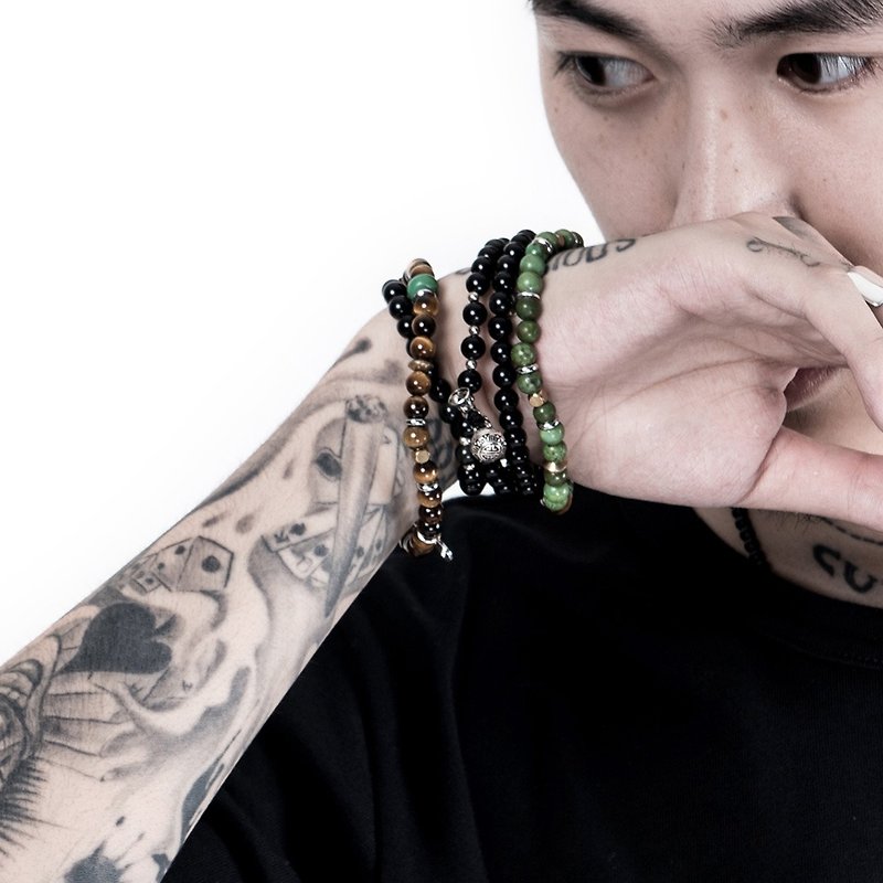 未时VISHI原创虎眼石绿松石手链日本中性男潮牌波西米亚嬉皮士 - 手链/手环 - 其他材质 