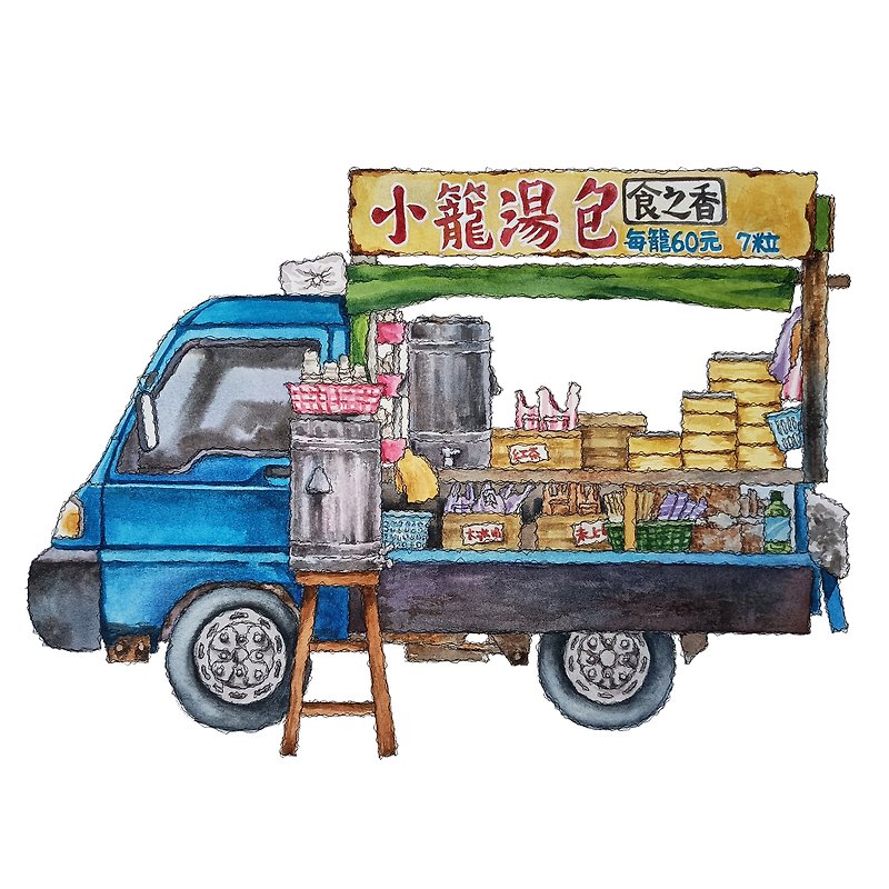 台湾街景海报-早餐餐车-早餐店-艺术微喷/挂画/复制画 - 海报/装饰画/版画 - 纸 绿色