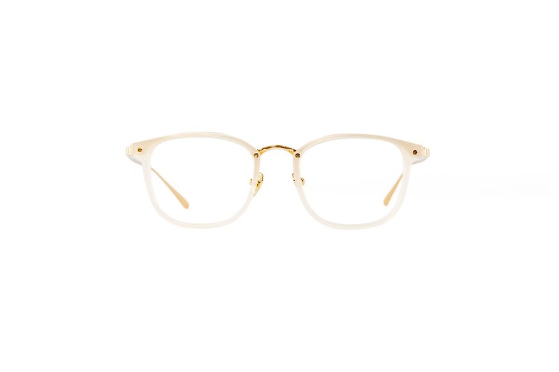 果冻感半透米白金色钛威灵顿框眼镜 - 眼镜/眼镜框 - 其他金属 金色