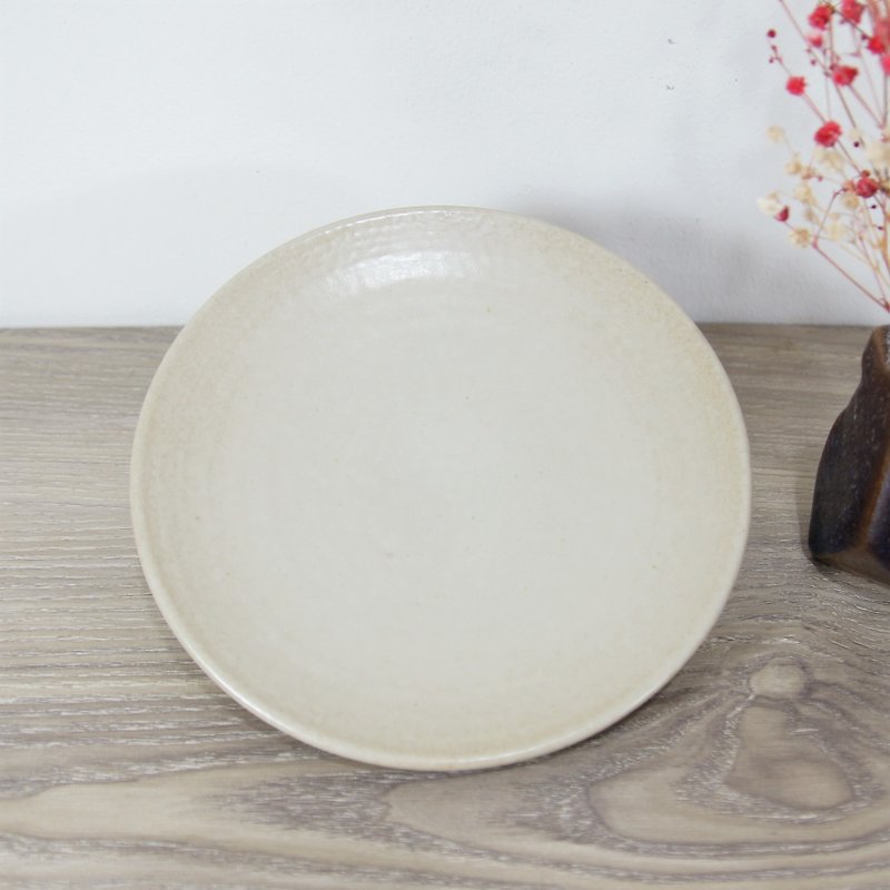 米白陶盘,餐盘,菜盘,水果盘,点心盘-直径约15.5厘米 - 浅碟/小碟子 - 陶 白色