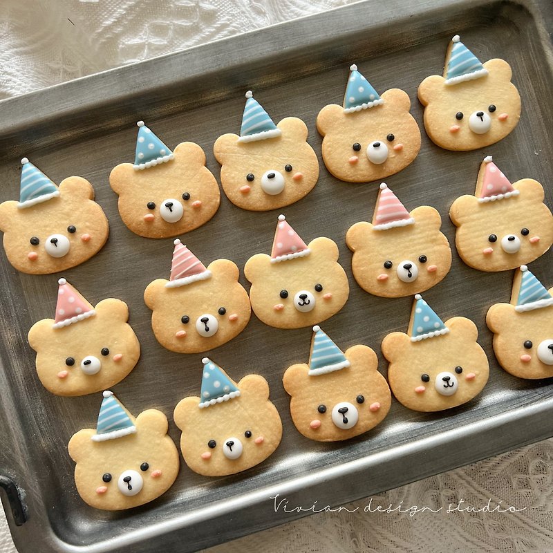 可爱动物半糖霜饼干 庆生饼干 幼儿园分享礼物 - 手工饼干 - 新鲜食材 多色