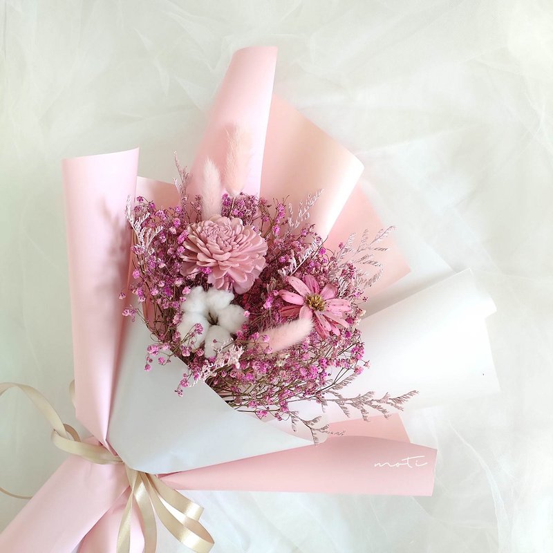粉色满天星花束  七夕 干燥花 情人节花束 求婚花束 毕业花束 - 干燥花/捧花 - 植物．花 粉红色