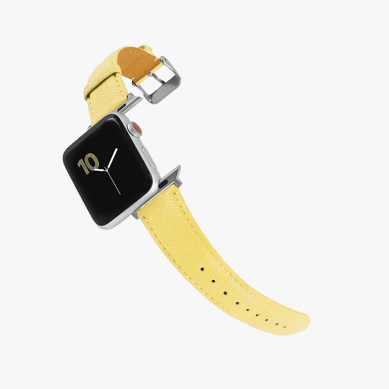 定制化礼物意大利真皮革表带Apple Watch 黄色_01378 - 表带 - 真皮 橘色