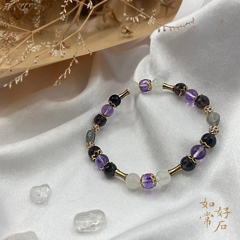 【罗兰公主】紫晶/茶晶/白玉/蓝光拉长石 水晶手链 - 手链/手环 - 半宝石 
